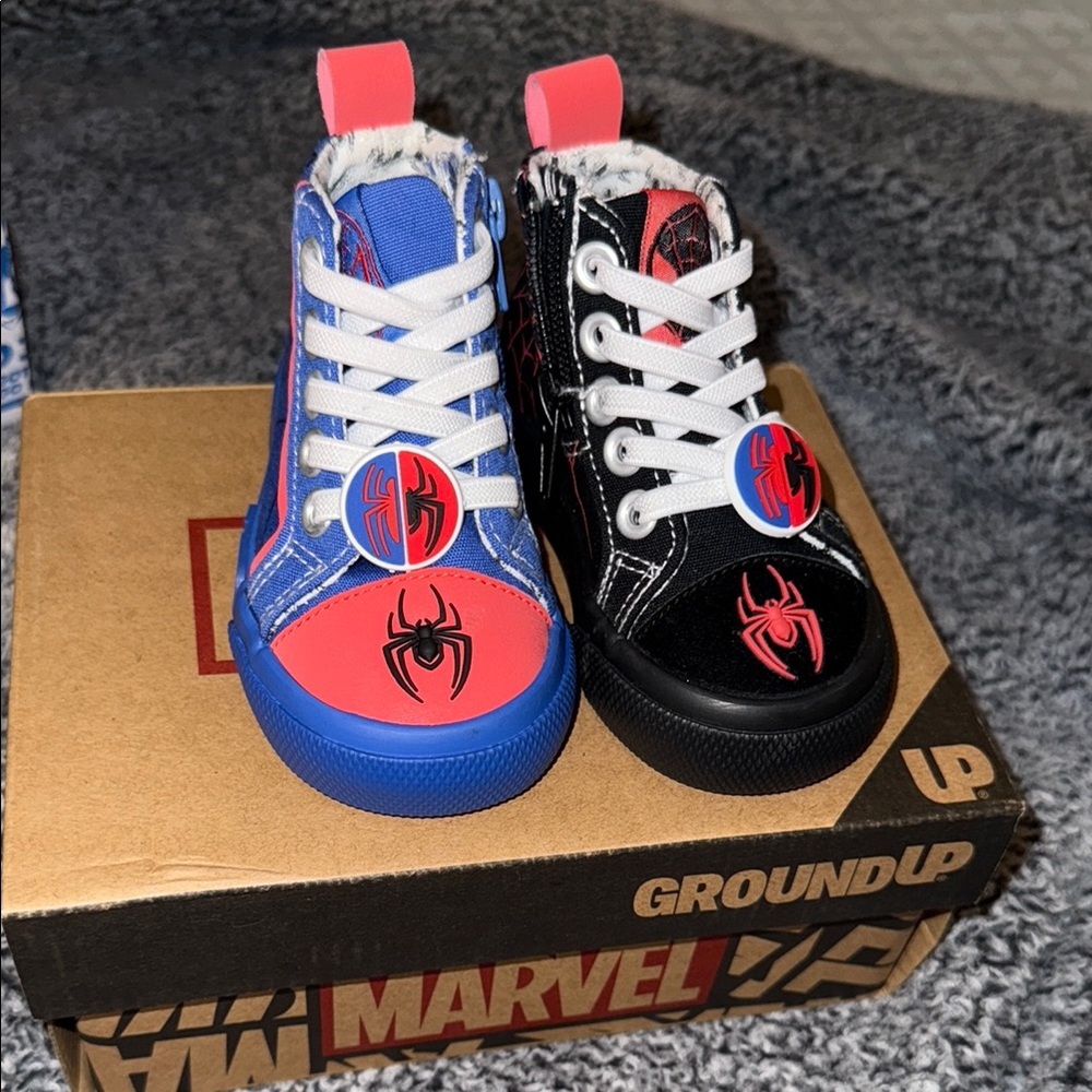 Marvel Kids Spider-Man High-Top Sneakers - Blue and Black